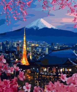 Tokyo Tower and Mt. Fuji Paint By Numbers