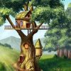 Tree House Landscape Paint By Numbers