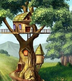 Tree House Landscape Paint By Numbers