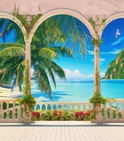 Tropical Palm Beach Paint By Numbers