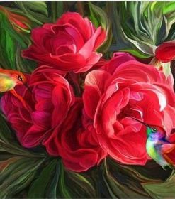Two Birds in Roses Paint By Numbers