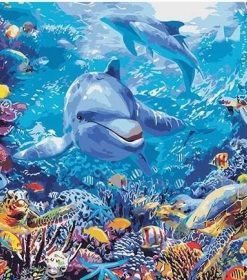 Undersea Dolphin Paint By Numbers