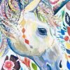 Unicorn Portrait Made of Flowers Paint By Numbers