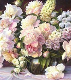 Vase of Pink Flowers Paint By Numbers