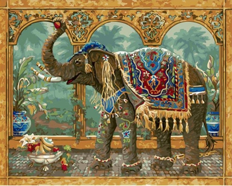 Vintage Elephant Paint By Numbers