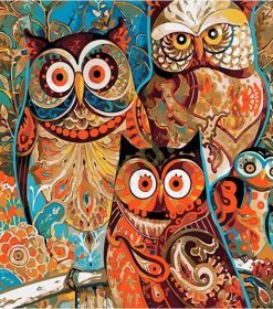 Vintage Owls Paint By Numbers