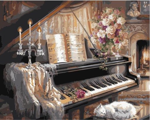 Vintage Piano Art Paint By Numbers