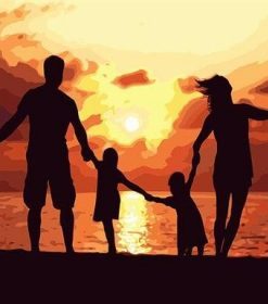 Warm Family in Sunset Paint By Numbers