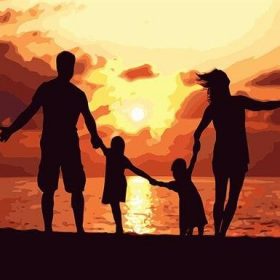 Warm Family in Sunset Paint By Numbers