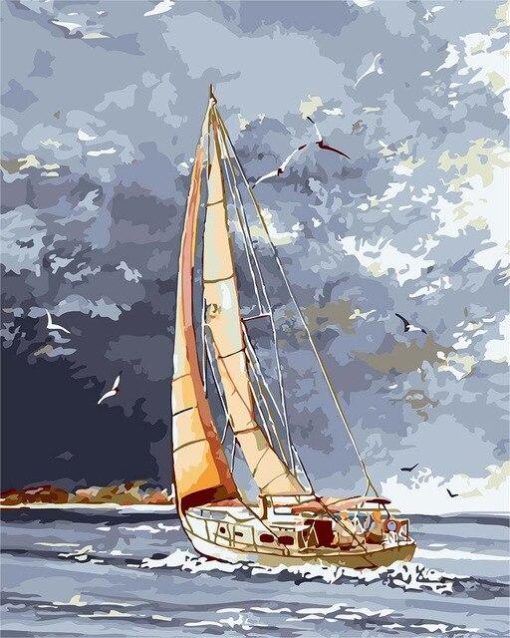 Watercolor Boats Paint By Numbers