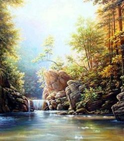 Waterfall In Summer Paint By Numbers