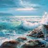 Waves Crashing on Rocks Paint By Numbers