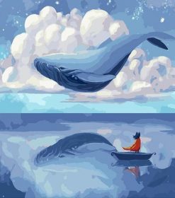 Whale Flying in the Sky Paint By Numbers