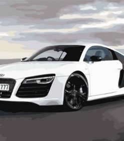 White Audi R8 Paint By Numbers