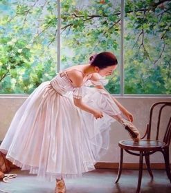 White Skirt Ballerina Paint By Numbers