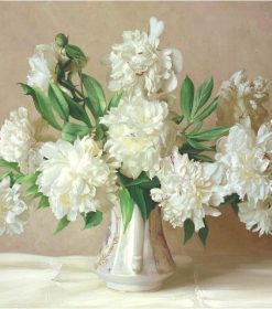 White Vase Flowers Paint By Numbers