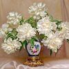 White Vintage Flowers Paint By Numbers