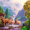Wild Horses Follow River Paint By Numbers