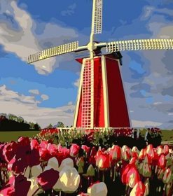 Windmill Tulips Paint By Numbers