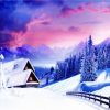 Winter Snowfall Mountain Paint By Numbers