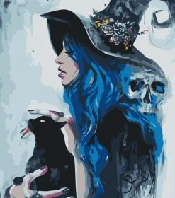 Witch And Cat Paint By Numbers
