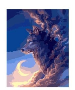 Wolf In The Clouds Paint By Numbers