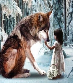 Wolf and Little Girl Paint By Numbers