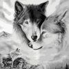 Wolves Black White Paint By Numbers