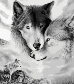 Wolves Black White Paint By Numbers