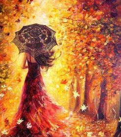 Woman In Autumn Trees Paint By Numbers