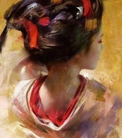 Woman With Japanese Hairstyle Paint By Numbers