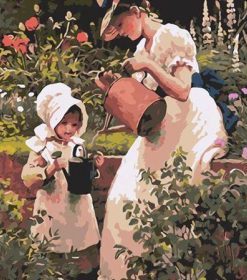 Woman and Girl In the Garden Paint By Numbers