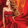 Woman in Red Gown Paint By Numbers