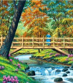 Wooden Bridge Forest Paint By Numbers