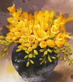 Yellow Flowers in a Vase Paint By Numbers