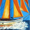 Yellow Sail Boat Paint By Numbers