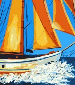 Yellow Sail Boat Paint By Numbers