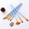 blue oil painting brushes