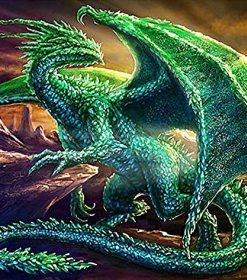Emerald Dragon Fantasy Paint By Numbers