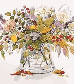 Flowers in Glass Vase Paint By Numbers