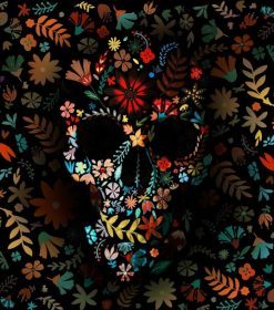 Flowery Darkness Skull Paint By Numbers