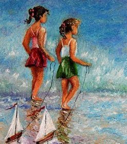 Girls Play By Sea Paint By Numbers
