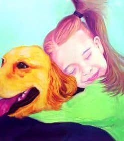Golden Retriever With Girl Paint By Numbers