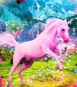 Pink Unicorn in Heaven Paint By Numbers