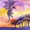 Purple Flying Dragon Paint By Numbers