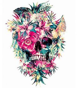 Skull With Flowers Paint By Numbers