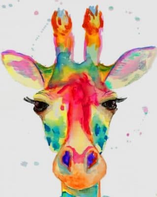 Watercolor Giraffe paint by numbers