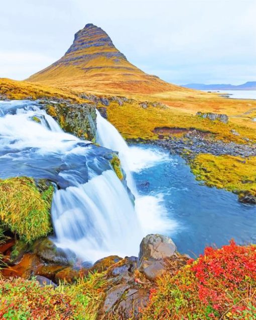 Kirkjufell Mountain Iceland paint by numbers