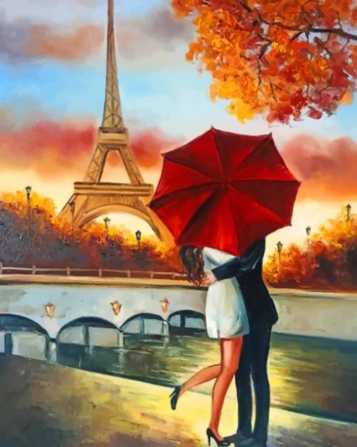 Couple In Paris France Paint by numbers