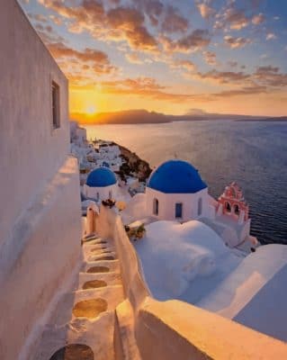 Santorini Sunrise Paint by numbers